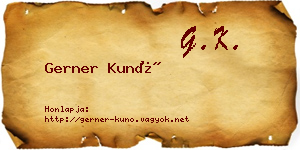 Gerner Kunó névjegykártya